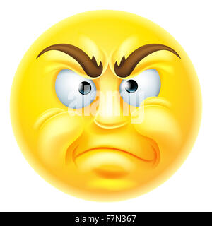 Wütend oder missbilligenden Blick Emoticon Emoji-Zeichen Stockfoto