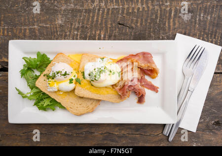 Top-down Ansicht des Frühstücks Stockfoto