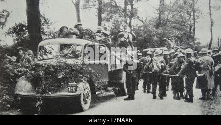 Foto von der Ankunft des Grenzregiments an der Somme eingesetzt. Datiert 1940 Stockfoto