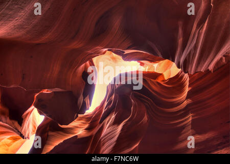 Interessanten Steinformationen im Inneren unteren Antelope Canyon, USA, HDR-Bild Stockfoto