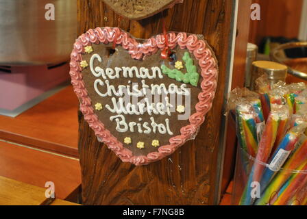 Bristol Christmas Market-Lebkuchenherzen Stockfoto