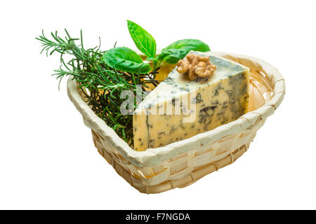 Dor Blauschimmelkäse mit Kräutern, Nüssen und Honig Stockfoto