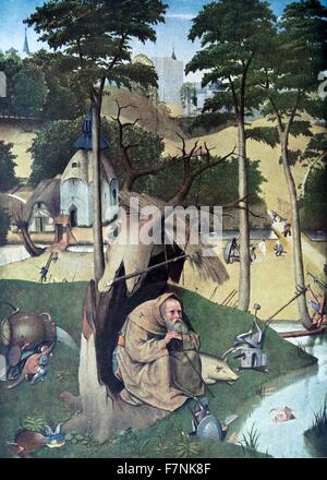 Detail aus dem "Garten der Lüste" Triptych, gemalt von der altniederländischen Meister Hieronymus Bosch. Erstellt am: 1503-1504 Stockfoto