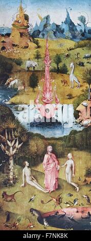 Detail aus dem "Garten der Lüste" Triptych, gemalt von der altniederländischen Meister Hieronymus Bosch. Erstellt am: 1503-1504 Stockfoto