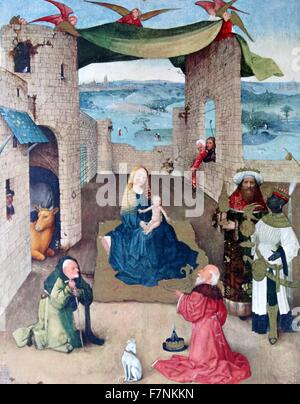 Detail aus dem "Garten der Lüste" Triptych, gemalt von der altniederländischen Meister Hieronymus Bosch. Erstellt am: 1503-1504 Stockfoto