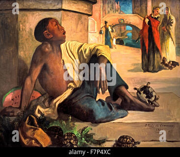 Le Marchand de Schildkrötenfarm - Schildkröten Kaufmann (In Venedig Italien) 1854 Pierre Puvis de Chavannes 1824-1898 Frankreich Französisch Stockfoto