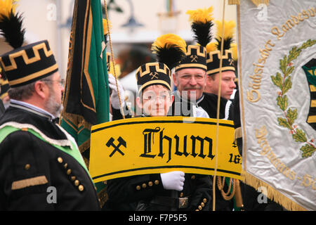 Europa, Deutschland, Sachsen, Erzgebirge, Thum, Bergparade | Europa, Deutschland, Sachsen, Erzgebirge, Thum, Miners parade Stockfoto