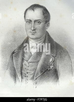 Joseph-Napoléon Bonaparte (7. Januar 1768 – 28. Juli 1844) war der ältere Bruder von Napoleon Bonaparte, der ihm König von Neapel und Sizilien (1806 – 1808), und später König von Spanien machte (1808 – 1813, als José ich). Nach dem Sturz Napoleons gestaltete sich Joseph Comte de Survilliers Stockfoto