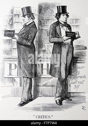 Disraeli (1804-81) und GLADSTONE (1809-98) kommentieren die andere literarische Produktionen. Stockfoto