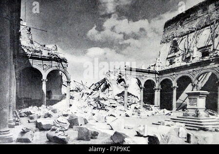 Zerstörte Strukturen in Simancas, Zentralspanien, gelegen in der Provinz Valladolid, während des spanischen Bürgerkriegs. Stockfoto