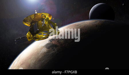 Künstlerische Darstellung der New Horizons Raumsonde. Datierte 2015 Stockfoto