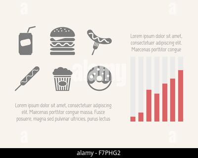 Nahrungsmittelelementen Infografik. Stock Vektor