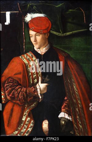 Porträt von Lodovico Martinengo von Bartolomeo Veneto (aktive 1502-1546) italienischer Maler. Vom 15. Jahrhundert Stockfoto