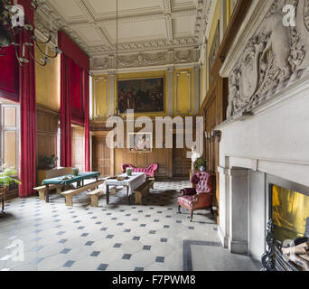 Erholung von der Stamford-Lazarett-Mensa, in der großen Halle im Dunham Massey, Cheshire. Während des ersten Weltkrieges wurde Dunham Massey in ein Lazarett umgewandelt zu einem Heiligtum aus den Schützengräben für fast 300 Soldaten. Hos Stockfoto
