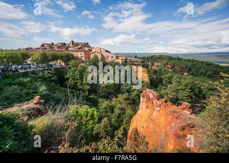 Frankreich, Vaucluse, Dorf Roussillon (Lubéron), eines der schönsten Dorf von Frankreich Stockfoto