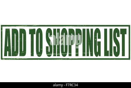 Einkaufsliste hinzufügen Stock Vektor