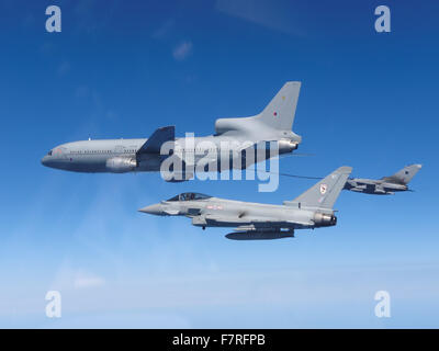 RAF Taifun-Kämpfer mit Tornado & Tristar Stockfoto