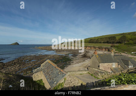 Wembury, Devon. Wembury ist ein toller Strand mit einigen der besten Rock-Pools im Land. Stockfoto