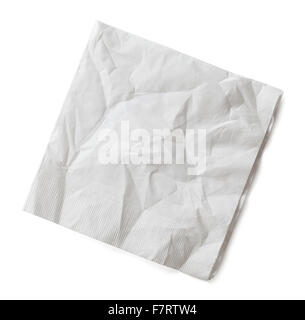 Faltige Cocktail Serviette, Isolated on White Background. Stockfoto