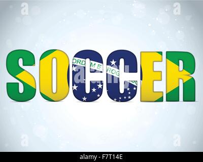 Brasilien 2014 Fußball mit brasilianische Flagge Stock Vektor