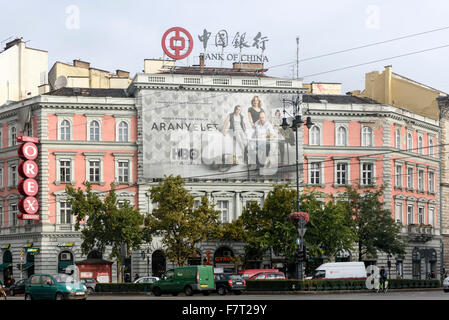 Kreuzung Oktogon am Welterbe Andrássy Út, Budapest, Ungarn, Stockfoto