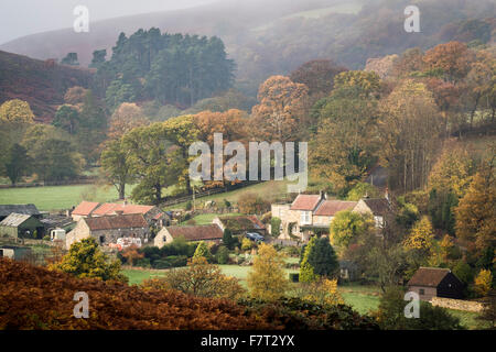 Dibble Bridge Farm im Herbst, in der Nähe von Castleton, North York Moors National Park Stockfoto