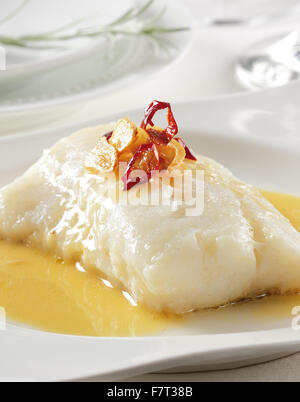 Bacalao, Stockfisch, spanische Küche, Baskenland Stockfoto