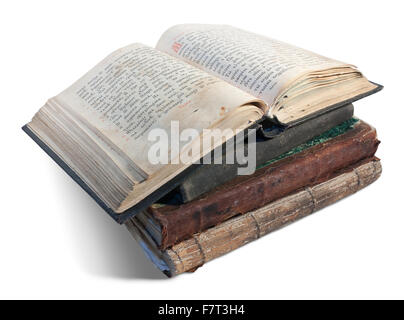 altes Buch Psalter. Weiß mit Beschneidungspfad isoliert Stockfoto