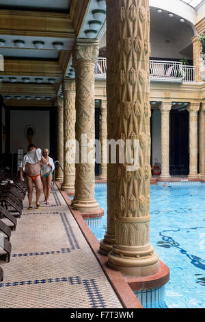 Jugendstil Thermalbad Gelert-Bad Gellert Fürdö, Kelenhegyi Út 4, Budapest, Ungarn Stockfoto