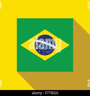 Brasilien 2014 Wohnung Symbol mit brasilianische Flagge Stock Vektor