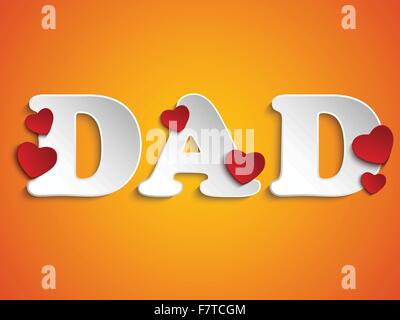 Happy Fathers Day mit Herz Hintergrund Stock Vektor
