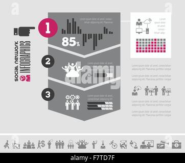 Social-Media-Infografik-Vorlage. Stock Vektor