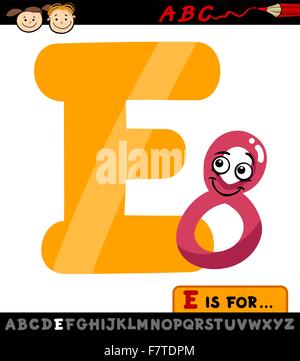 Buchstabe e mit acht Cartoon illustration Stock Vektor