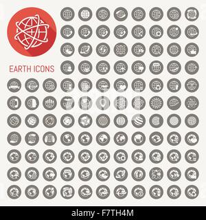 Erde Icons set Stock Vektor