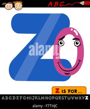 Buchstabe z mit Null Cartoon-illustration Stock Vektor