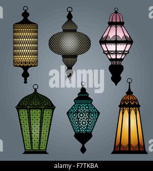 Vektor-Set von Arabische Laterne Teil 1 Stock Vektor