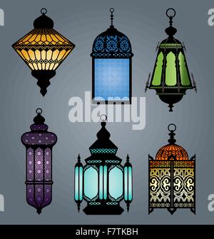 Vektor-set arabische Laterne Teil 2 Stock Vektor