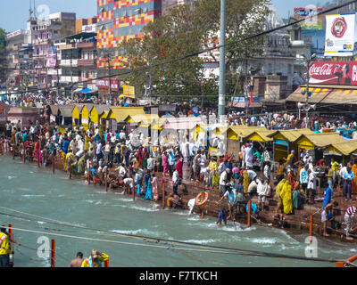 Kumbh Mela Heilige Festival in Haridwar, Indien Stockfoto