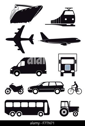 Symbole zu transportieren Stock Vektor