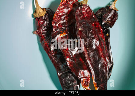 Ganze getrocknete New Mexico Chile Pfeffer Stockfoto