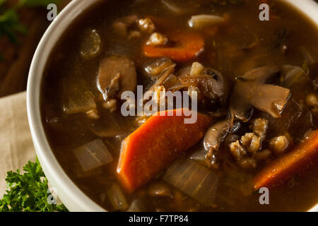 Hausgemachte Pilz Gerste Suppe verzehrfertige Stockfoto