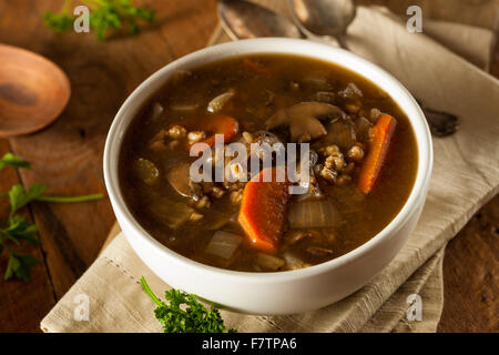 Hausgemachte Pilz Gerste Suppe verzehrfertige Stockfoto