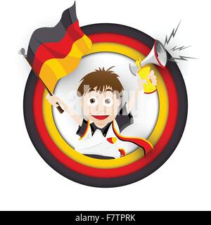 Deutschland Fußball Fan Flagge Cartoon Stock Vektor
