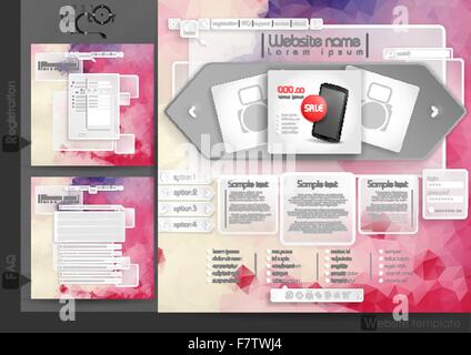 Website Design-Vorlage-Menü-Elemente Stock Vektor