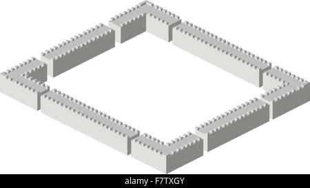Isometrische Wände Stock Vektor