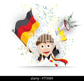 Deutschland Fußball Fan Flagge Cartoon Stock Vektor