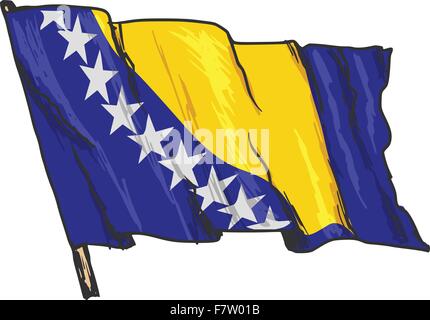 Flagge von Bosnien Stock Vektor