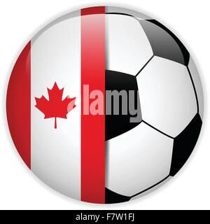 Kanada-Flagge mit Soccer Ball Hintergrund Stock Vektor