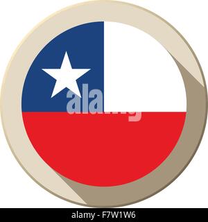 Chile Fahne Schaltfläche Symbol moderner Stock Vektor