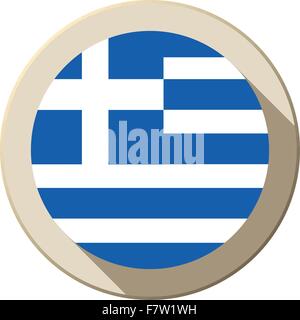 Griechenland Flagge Schaltfläche Symbol moderner Stock Vektor